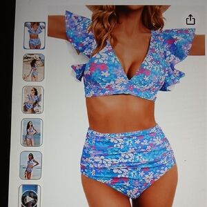 4 Soucrat. Floral Blue Bikini Set